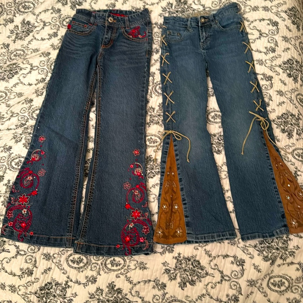 Lot of 2 Girls Embellished Jeans